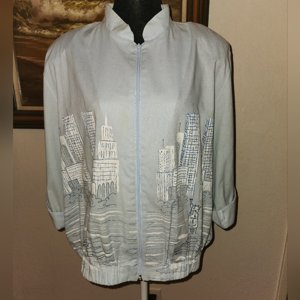 Vintage 1980s City Scape Jacket by Sweet P - Picture 1 of 15